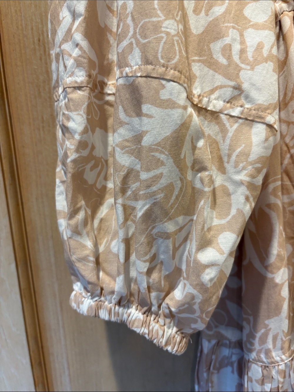 New with tags. Anthropologie Pink and Cream Floral Tiered Maxi Dress Size Large - Picture 6 of 8